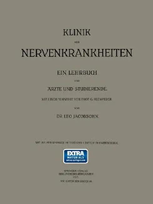 Klinik Der Nervenkrankheiten (English, Leo Jacobsohn | Georg Klemperer)