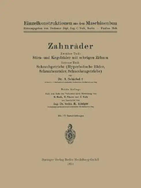 Zahnräder (English, Adalbert Schiebel | R. Königer)