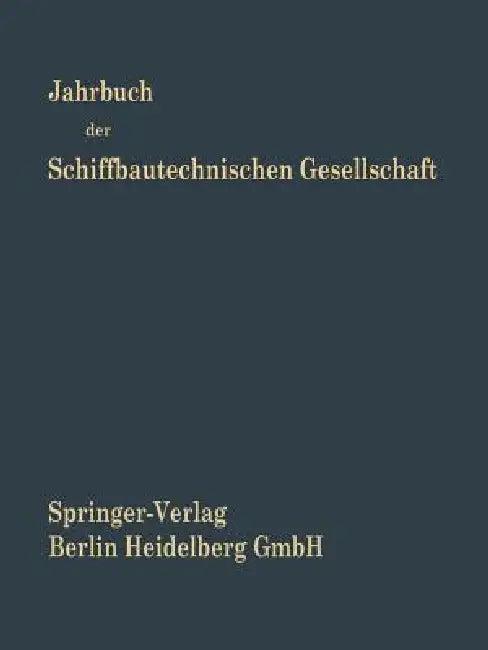 Jahrbuch Der Schiffbautechnischen Gesellschaft (English, Hans K. Kloeß)