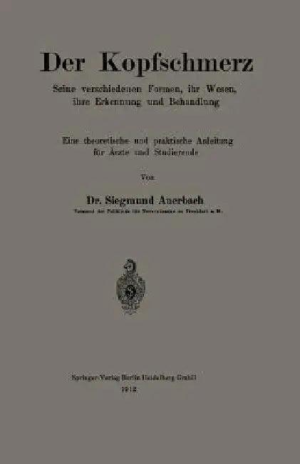 Der Kopfschmerz (English, Siegmund Auerbach)