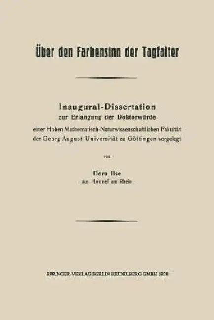 Über Den Farbensinn Der Tagfalter (English, Dora Ilse)