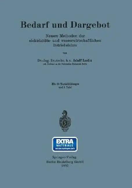 Bedarf Und Dargebot (English, Adolf Lüdin)