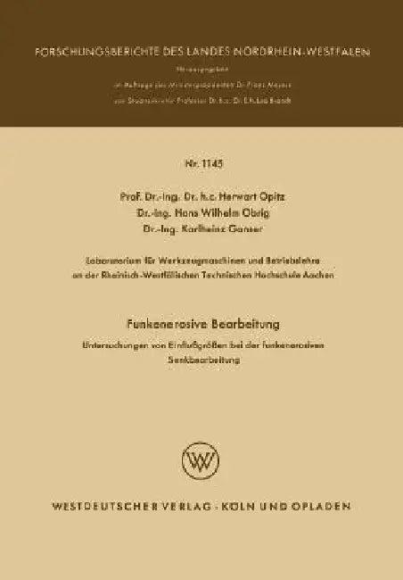 Funkenerosive Bearbeitung (English, Herwart Opitz)