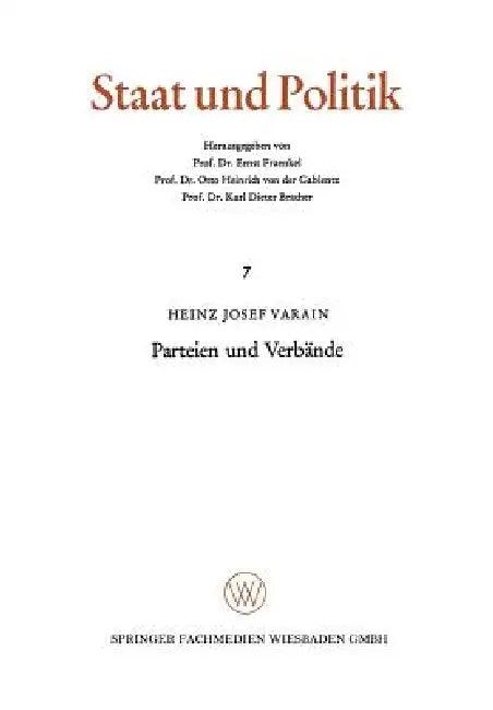 Parteien Und Verbände (English, Heinz Josef Varain)