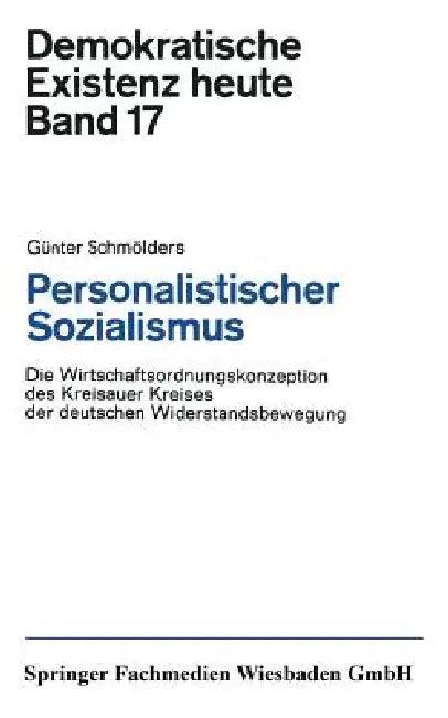 Personalistischer Sozialismus (English, Günter Schmölders)