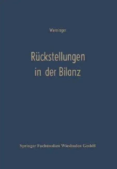 Rückstellungen in Der Bilanz (English, Gerd Werninger)