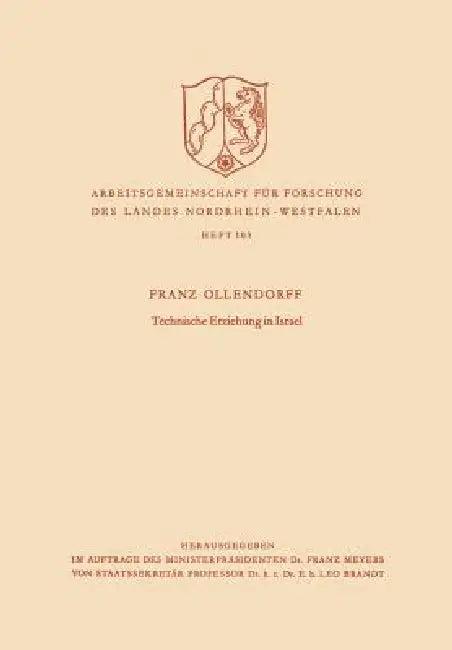 Technische Erziehung in Israel (English, Franz Ollendorff)