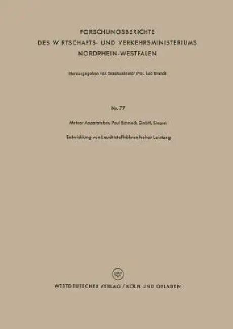 Entwicklung Von Leuchtstoffröhren Hoher Leistung (English, Meteor Apparatebau Paul Schmeck Gmbh Sie)