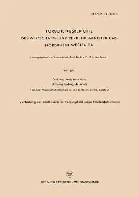 Verteilung Der Bastfasern Im Verzugsfeld Einer Nadelstabstrecke (English, Waldemar Rohs)