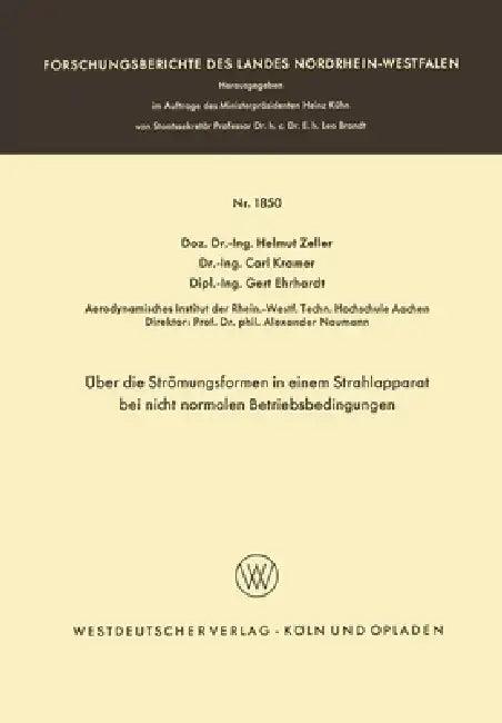 Über die Strömungsformen in einem Strahlapparat bei nicht normalen Betriebsbedingungen (English, Helmut Zeller)