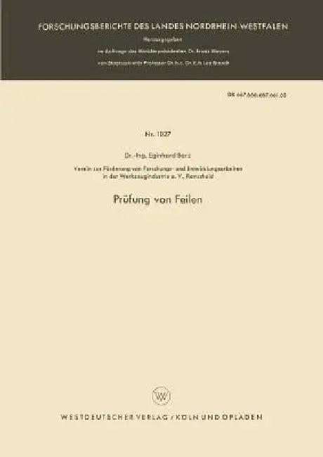 Prüfung Von Feilen (English, Eginhard Barz)