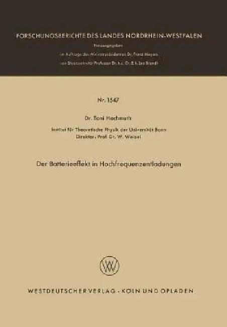 Der Batterieeffekt in Hochfrequenzentladungen (English, Toni Hochmuth)