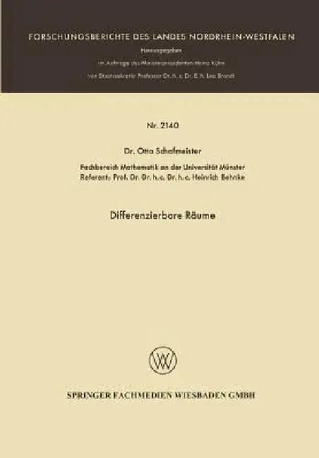 Differenzierbare Räume (English, Otto Schafmeister)