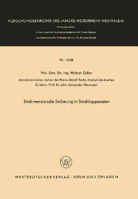 Eindimensionale Strömung in Strahlapparaten (English, Helmut Zeller)