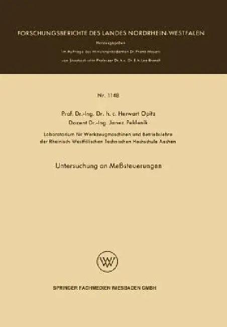 Untersuchung an Meßsteuerungen (English, Herwart Opitz)
