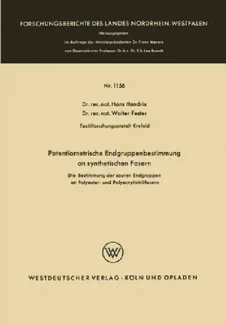 Potentiometrische Endgruppenbestimmung an synthetischen Fasern (English, Hans Hendrix)