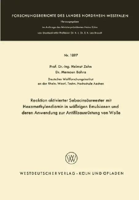 Reaktion aktivierter Sebacinsäureester mit Hexamethylendiamin in wäßrigen Emulsionen und deren Anwen (English, Helmut Zahn)