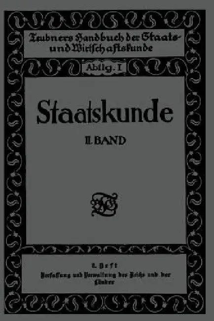 Staatskunde (English, Walter Jellinek)