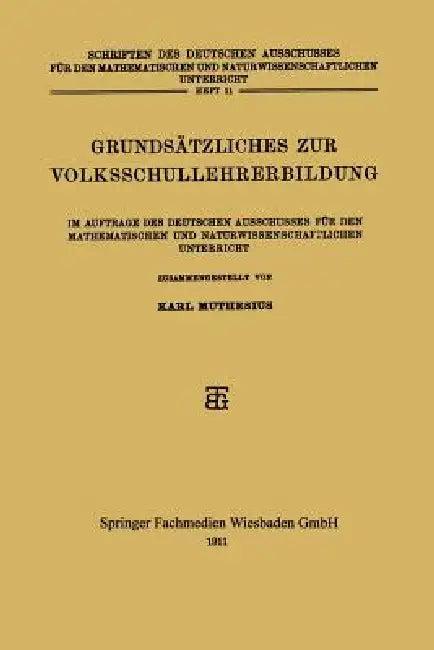 Grundsätzliches Zur Volksschullehrerbildung (English, Karl Muthesius)