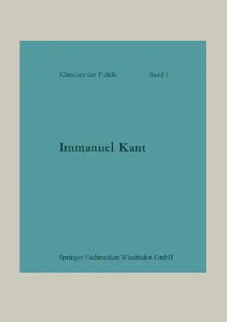 Immanuel Kant (English, Otto Heinrich Von Der Gablentz)