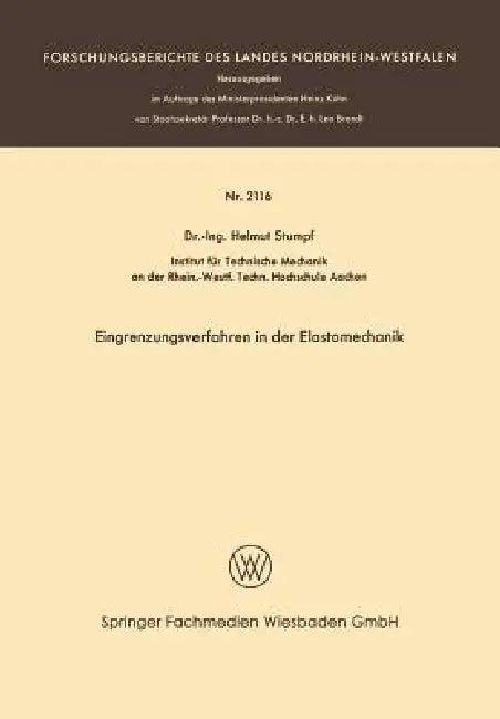 Eingrenzungsverfahren in Der Elastomechanik (English, Helmut Stumpf)