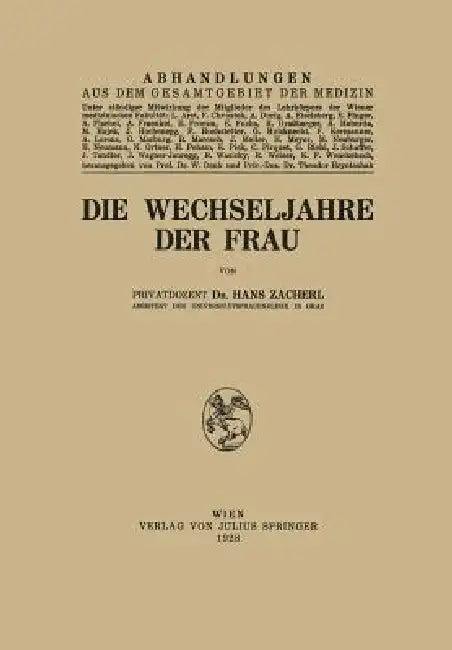 Die Wechseljahre Der Frau (English, Hans Zacherl)