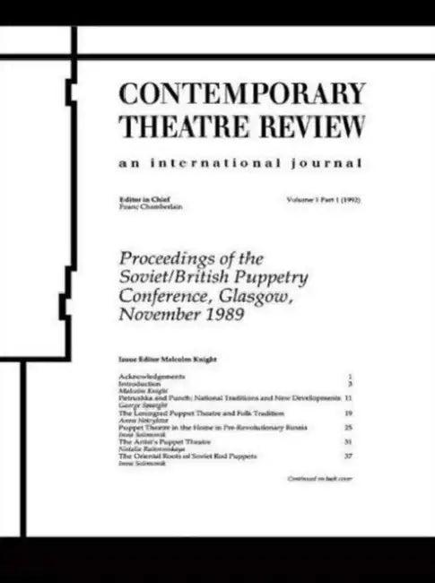 Proceedings of the Soviet/British Puppetry Conference (English, Malcolm Knight)