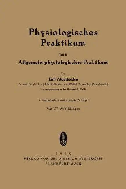 Physiologisches Praktikum (English, Emil Abderhalden)