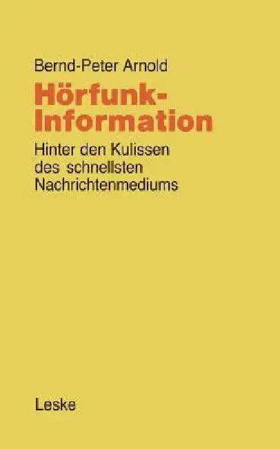 Hörfunk-Information (English, Bernd-Peter Arnold)