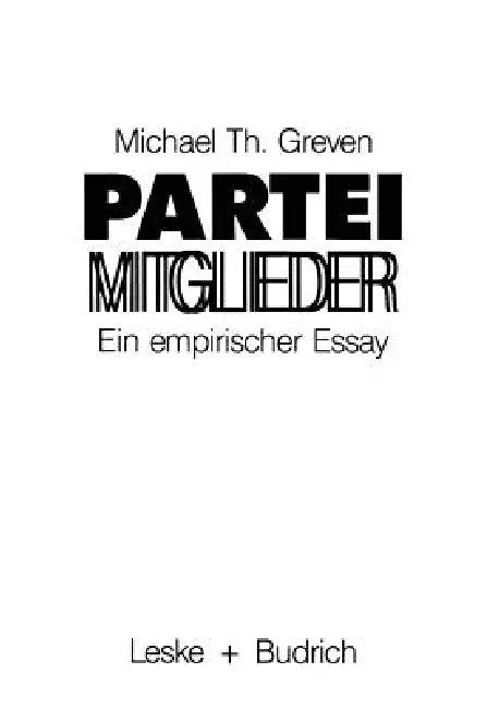 Parteimitglieder (English, Michael Th Greven)