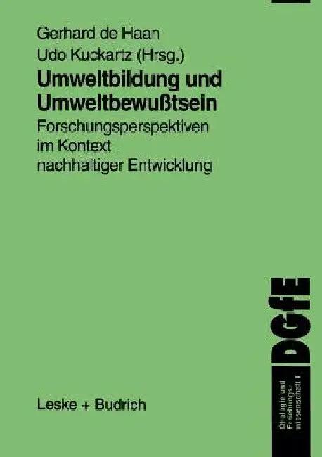 Umweltbildung Und Umweltbewußtsein (English, Gerhard De Haan | Udo Kuckartz)