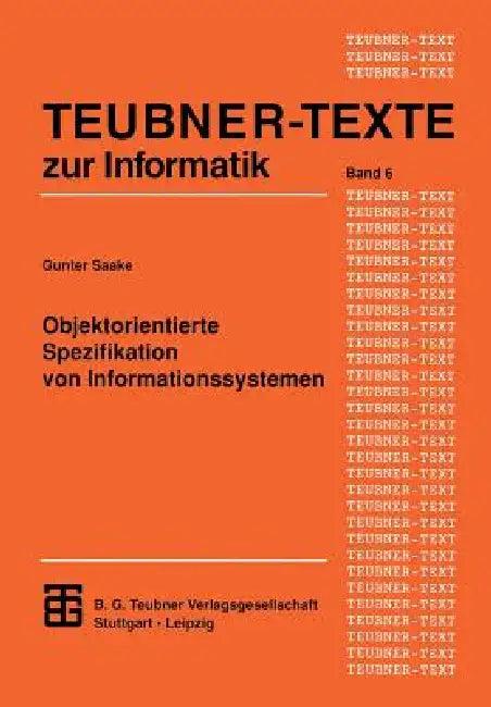 Objektorientierte Spezifikation Von Informationssystemen (English, Gunter Saake)