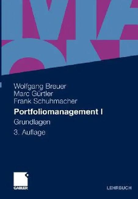 Portfoliomanagement I (English, Wolfgang Breuer | Marc Gürtler | Frank Schuhmacher)