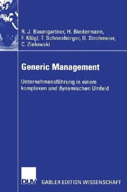 Generic Management (English, Rupert Baumgartner | Hubert Biedermann | Franz Klügl)