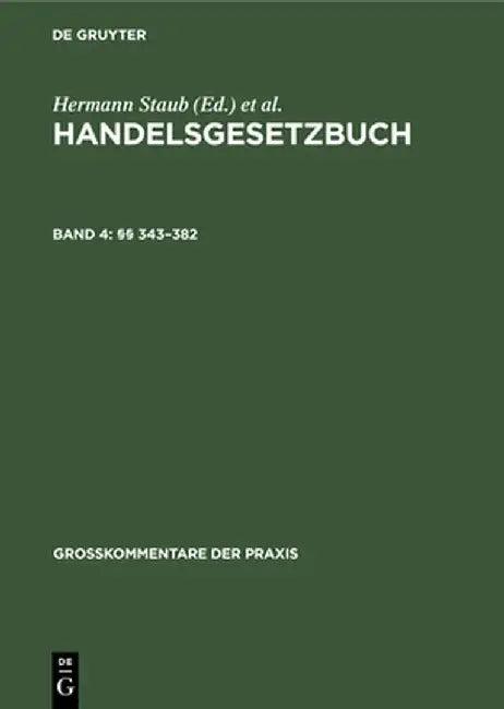 §§ 343-382 (English, Ingo Volker Koller Kluge)
