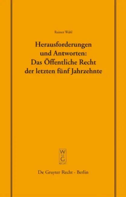 Herausforderungen Und Antworten (English, Rainer Wahl)