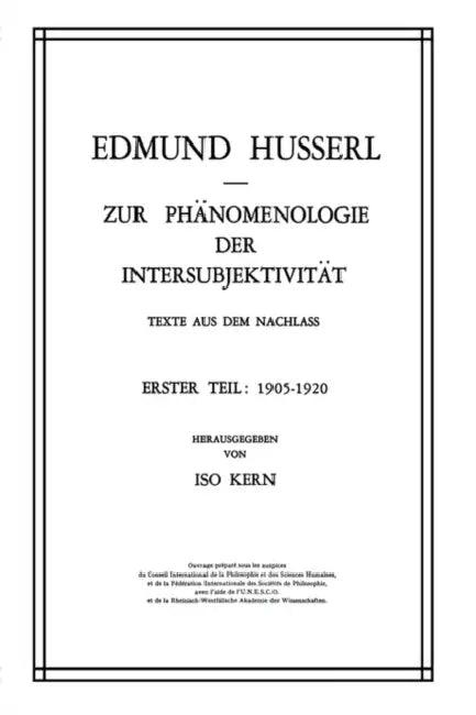 Zur Phänomenologie Der Intersubjektivität (English, Edmund Husserl | Kern)