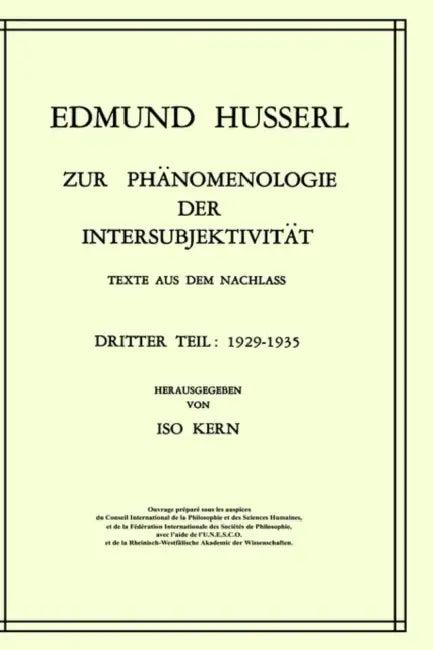 Zur Phänomenologie Der Intersubjektivität (English, Edmund Husserl | Kern)