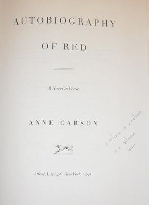 Autobiography of Red: A Novel in Verse by Carson, Anne | Hardcover
