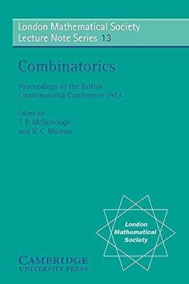Combinatorics: 13 (London Mathematical Society Lecture Note Series, Series Number 13) | Paperback | Mathematics