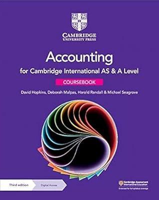 Cambridge International AS & A Level Accounting Coursebook with Digital Access by Malpas, Deborah; Randall, Harold; Seagrove, Michael; Hopkins, David | Paperback | Juvenile Nonfiction