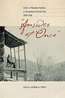 Answer at Once: Letters of Mountain Families in Shenandoah National Park, 1934-1938 | Paperback | Regional & National History