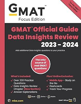 GMAT Official Guide Data Insights Review 2023-2024, Focus Edition: Includes Book + Online Question Bank + Digital Flashcards + Mobile App by GMAC (Graduate Management Admission Council) | Paperback | Study Aids