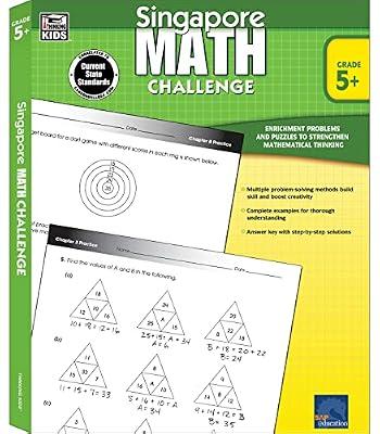 Singapore Math – Challenge Workbook for 5th, 6th, 7th, 8th Grade Math, Paperback, Ages 10–14 with Answer Key by Frank Schaffer Publications | Paperback | Juvenile Nonfiction