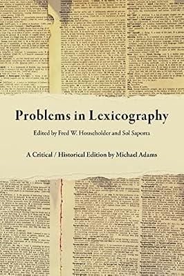Problems in Lexicography by Adams, Michael | Paperback | Lexicography