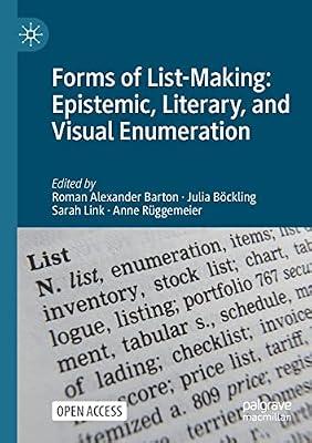 Forms of List-making: Epistemic, Literary and Visual Enumeration | Paperback | Literary Criticism