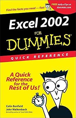 Excel 2002 for Dummies Quick Reference by Banfield, Colin; Walkenbach, John | Paperback | Computers