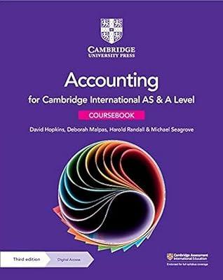 Cambridge International AS & A Level Accounting Coursebook with Digital Access by Malpas, Deborah; Randall, Harold; Seagrove, Michael; Hopkins, David | Paperback | Juvenile Nonfiction 2