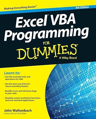 Excel VBA Programming for Dummies by Walkenbach, John | Paperback | Excel 2