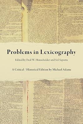 Problems in Lexicography by Adams, Michael | Paperback | Lexicography 2